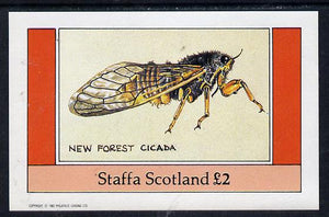 Staffa 1982 Insects (New Forest Cicada) imperf deluxe sheet (£2 value) unmounted mint