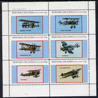 Bernera 1982 Aircraft #12 (Breguet, Swordfish, Avro etc) perf set of 6 values (15p to 75p) unmounted mint