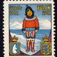 Cinderella - Denmark 1921 Christmas seal unused without gum