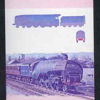 St Vincent - Bequia 1984 Locomotives #1 (Leaders of the World) $1.50 (Experimental Loco) imperf se-tenant progressive proof pair in magenta & blue only unmounted mint