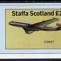 Staffa 1982 Aircraft #4 (Comet) imperf deluxe sheet (£2 value) unmounted mint
