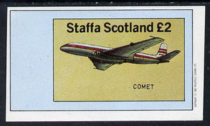 Staffa 1982 Aircraft #4 (Comet) imperf deluxe sheet (£2 value) unmounted mint