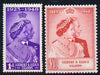 Gilbert & Ellice Islands 1949 KG6 Royal Silver Wedding set of 2 unmounted mint SG 57-8