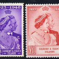Gilbert & Ellice Islands 1949 KG6 Royal Silver Wedding set of 2 unmounted mint SG 57-8