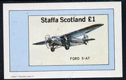Staffa 1982 Aircraft #4 (Ford 5-AT) imperf souvenir sheet (£1 value) unmounted mint