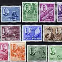 North Borneo 1950-52 KG6 full face definitive set complete 1c to $10 (including both 50c) mounted mint, SG 356-70