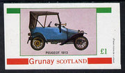 Grunay 1982 Vintage Cars (Peugeot 1913) imperf souvenir sheet (£1 value) unmounted mint