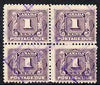 Canada 1906-28 Postage Due 1c block of 4 commercially used, SG D1