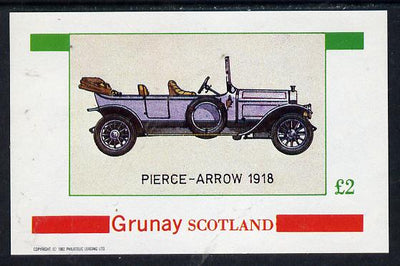 Grunay 1982 Vintage Cars (Pierce Arrow 1918) imperf deluxe sheet (£2 value) unmounted mint