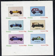 Grunay 1982 Early Cars (Lancia 1921, Packard 1927 etc) imperf set of 6 values (15p to 75p) unmounted mint