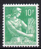 France 1954-59 Harvester 10f emerald unmounted mint, SG 1201f