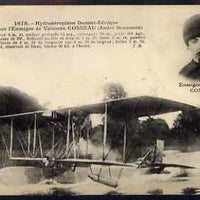 Postcard - Donnet-Leveque unused black & white card inscribed 'Hydroaeroplane Donnet-Leveque pilote par L'Enseigne e Vaisseau Conneau'