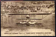 Postcard - Caudron unused sepia card inscribed 'Aeroplane Caudron Type G-3 Hydro Mixte Terrestre & Maritime'