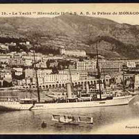 Postcard - Monaco unused sepia card inscribed 'Le Yacht Hirondelle a SAS le Prince de Monaco'