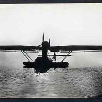 Postcard - unused black & white card showing Dornier DO R Super Wal