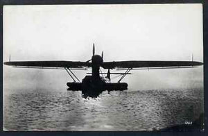 Postcard - unused black & white card showing Dornier DO R Super Wal