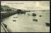 Postcard - Santander unused black & white card showing Sea Plane in harbour