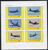 Grunay 1982 Aircraft #1 (Breguet Atlantic, Belfast, C-5 Galaxy etc) imperf set of 6 values (15p to 75p) unmounted mint