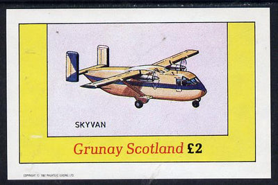 Grunay 1982 Aircraft #1 (Skyvan) imperf deluxe sheet (£2 value) unmounted mint