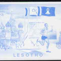 Lesotho 1980 Moscow Olympic Games imperf proof of m/sheet in blue only, unmounted mint and scarce thus, as SG397