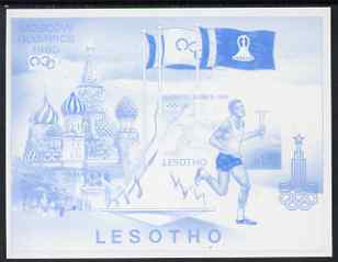 Lesotho 1980 Moscow Olympic Games imperf proof of m/sheet in blue only, unmounted mint and scarce thus, as SG397