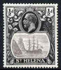 St Helena 1922-37 KG5 Badge Script 1/2d grey & black single with variety 'Cleft rock' (stamp 49) well centred and appears to be unmounted mint SG 97c