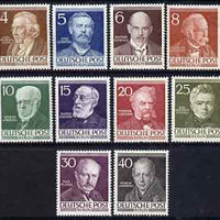 Germany - West Berlin 1952-53 Famous Berliners perf set of 10 unmounted mint, SG B91-100 cat £160