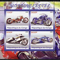 Congo 2009 Motorcycles perf sheetlet containing 4 values unmounted mint