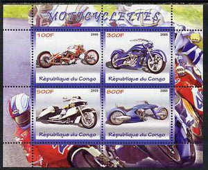 Congo 2009 Motorcycles perf sheetlet containing 4 values unmounted mint