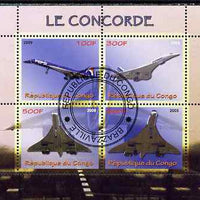 Congo 2009 Concorde perf sheetlet containing 4 values fine cto used
