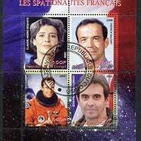 Congo 2009 French Astronauts #1 perf sheetlet containing 4 values fine cto used