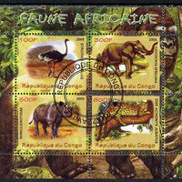 Congo 2009 African Fauna perf sheetlet containing 4 values fine cto used