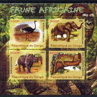 Congo 2009 African Fauna perf sheetlet containing 4 values unmounted mint