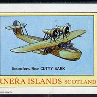 Bernera 1982 Seaplanes (Cutty Sark) imperf deluxe sheet (£2 value) unmounted mint