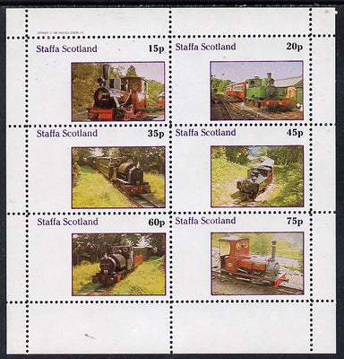 Staffa 1982 Narrow Gauge Steam Locos perf set of 6 values (15p to 75p) unmounted mint