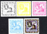 St Thomas & Prince Islands 2008 50th Anniversary of NASA individual deluxe sheet #1 (Kennedy) the set of 5 imperf progressive proofs comprising the 4 individual colours plus all 4-colour composite, unmounted mint