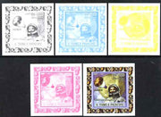 St Thomas & Prince Islands 2008 50th Anniversary of NASA individual deluxe sheet #4 (Scott) the set of 5 imperf progressive proofs comprising the 4 individual colours plus all 4-colour composite, unmounted mint