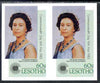 Lesotho 1983 Queen Elizabeth II 60s (from Commonwealth Day set) imperf pair unmounted mint as SG538