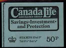 Great Britain 1973 Canada Life 50p booklet #3 dated May 1973 complete and fine SG DT11