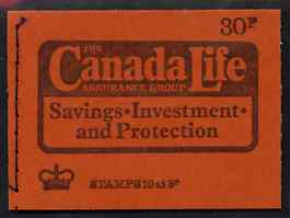 Great Britain 1974 Canada Life (June 1974) 30p booklet complete and fine, SG DQ74