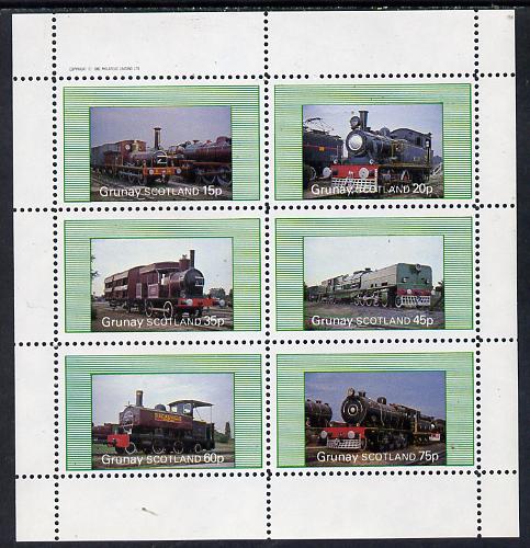 Grunay 1982 Steam Locos #01 perf set of 6 values (15p to 75p) unmounted mint