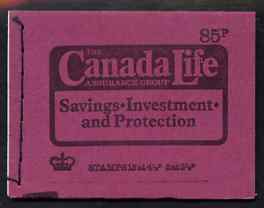 Great Britain 1974 Canada Life 85p booklet dated Sept 1974 complete and fine SG DW1