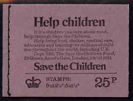 Great Britain 1973 Save Help The Children 25p booklet dated June 1973 complete and fine SG DH52