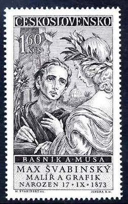 Czechoslovakia 1958 85th Birthday of Dr Max Svabinsky (artist) unmounted mint SG 1049