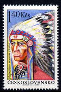 Czechoslovakia 1966 Dakota Indian Chief 1k40 unmounted mint SG 1590
