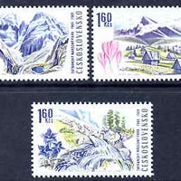 Czechoslovakia 1969 Tatra National Park the three 1k60 values (with Flowers) unmounted mint, SG 1846-48