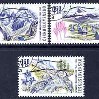 Czechoslovakia 1969 Tatra National Park the three 1k60 values (with Flowers) fine used, SG 1846-48