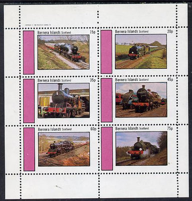 Bernera 1982 Steam Locos #04 perf set of 6 values (15p to 75p) unmounted mint