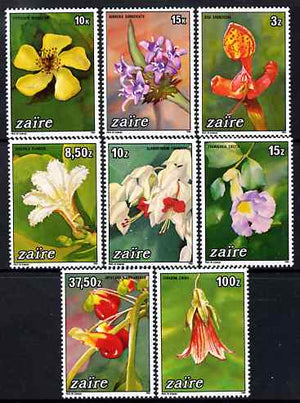 Zaire 1984 Flowers perf set of 8 unmounted mint SG 1187-94