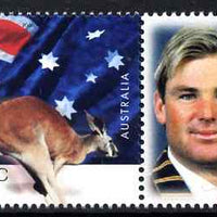 Australia 2000 Kangaroo & Flag 45c plus label featuring Shane Warne (cricketer) unmounted mint SG 1974